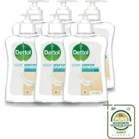 Dettol 6 x – Handzeep Gevoelige Huid – Mild & Verzorgend – 250 ml - Wasstrips - Gevoelige Huid - Handhygiëne - Antibacteriële Handzeep - Zeepvrije Handzeep - Glycerine