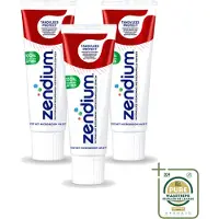 Zendium 3 x – Tandpasta – Tandvlees Protect – 75 ml - Wasstrips - Gevoelig Tandvlees - Natuurlijke Tandpasta - Tandvlees Bescherming - Milde Tandpasta - Fluoride