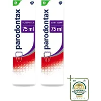 Parodontax 2 x – Tandpasta – Ultra Clean – Bloedend Tandvlees – 75 ml - Wasstrips - Bloedend Tandvlees - Tandpasta - Tandvleesbescherming - Tandplak - Fluoride