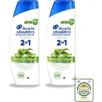 Head & shoulders 2 x 2-in-1 Anti-roos Shampoo voor de gevoelige hoofdhuid - 300 ml - Voordeelverpakking - 2 stuks