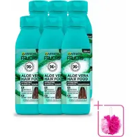 Garnier 6 x - Fructis Hair Food Aloe Vera - Shampoo - Normaal tot Droog Haar - 350 ml - Bulkverpakking - Aloe Vera shampoo - Douchemop - Hydratatie haar