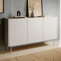 Ravio Moderne commode LUMO K3D, kasjmier mat, eikenhout, Linea, met metalen poten. Kast, dressoir, salontafel