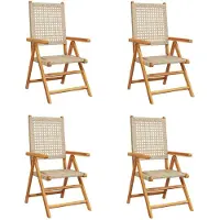 vidaXL Inklapbare stoelen 4 st verstelbaar beige