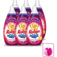 Robijn 6 x Intense - Wasverzachter - Intense Fuchsia Passion - 870ml - 58 Wasbeurten - Bulkverpakking - Wasverzachter - Douchemop - Wasverzachter fuchsia passion