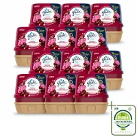 Glade 12 x - Badkamer Gel - Luscious Kers & Pioenroos - 180 g - Grootverpakking - Vaatwasstrips - Geur Gel Badkamer - Bloemige Geur - Frisse Geur - Kersen En Pioenrozen - Geur In Huis