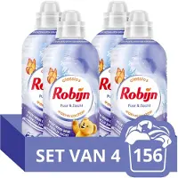 Robijn Wasverzachter - Puur & Zacht - 4 Stuks - 156 Wasbeurten - Voordeelverpakking