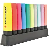 Stabilo BOSS ORIGINAL - Markeerstift - Fluo & Pastel - Deskset Met 10 Kleuren