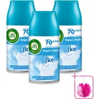 Air Wick 3 x - Luchtverfrisser Navulling - Bloem & Fris - Automatische Spray - 250 ml - Bulkverpakking - Luchtverfrisser bloem en fris - Douchemop - Geur in huis