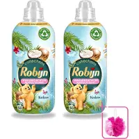 Robijn 2 x Collections - Wasverzachter - Kokos - 1,25L - 50 Wasbeurten - Bulkverpakking - Wasverzachter kokos - Douchemop - Wasverzachter voor kleding
