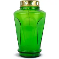 Ral Grote Groene Glazen Znicz 21 cm met Metalen Kap DP19sL