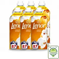 Lenor 6 x - Wasverzachter - Amber & Orchidee - Fris & Zacht - 87 Wasbeurten - Grootverpakking - Vaatwasstrips - Wasverzachter - Geur - Frisheid - Ontspanning - Wasgeur