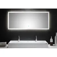 Posseik Spiegel Bas Glas - Breedte 140 cm - Hoogte 60 cm - Diepte 3.2 cm - Met verlichting