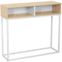 Dripio Entreetafel, metaal/MDF, 100x30x91 cm, hoogte poten 70 cm, naturel/wit