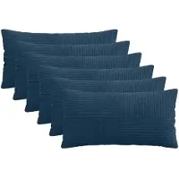 vidaXL Kussensloop 6 st ALMELO Marineblauw 40 x 70 cm corduroy