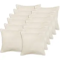 vidaXL Kussensloop 12 st HOUTEN Crèmekleurig 45 x 45 cm Bouclé