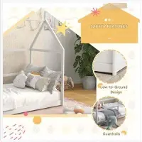 OEM Kinderbed – Looprekbed – Speelbed – Bed met spijlen – Laag bed – Bed van massief hout – Geschikt voor een matras van 190x90 cm
