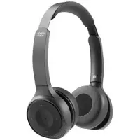 Cisco 730 Draadloze Dual On-Ear Hoofdtelefoon met USB-A, Carbon Kleur, 1e Generatie