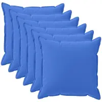 vidaXL Kussensloop 6 st HOUTEN Koninklijk Blauw 35 x 35 cm Polyester