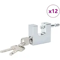 vidaXL Hangslot 12 st Zilver Staal