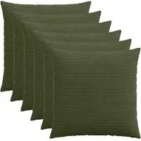 vidaXL Kussensloop 6 st HEERLEN Groen 55 x 55 cm corduroy