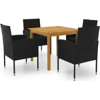 Möbelando - 5-delige - Tuinset - zwart