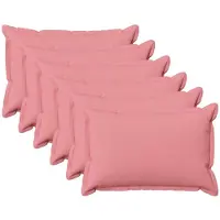 vidaXL Kussensloop 6 st HOUTEN Roze 50 x 80 cm Faux Linnen