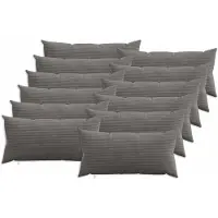 vidaXL Kussensloop 12 st HEERLEN Donkergrijs 40 x 80 cm corduroy