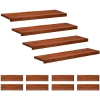 vidaXL Trapmatten 12 st Bruin 100 x 30 x 2 cm Massief beukenhout