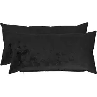 vidaXL Kussensloop 2 st HEERLEN Zwart 40 x 70 cm Flanel