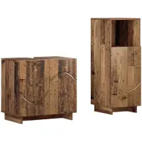 vidaXL Badkamerkast set 2 st Oud hout Bewerkt hout