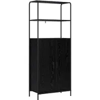 vidaXL Highboard Zwart eiken 40 x 33 x 161 cm Bewerkt hout