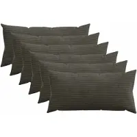 vidaXL Kussensloop 6 st HEERLEN Antracietkleurig 40 x 80 cm corduroy
