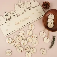 Dripio Houten adventskalender met cijfers 1-24, voorzien van een jutekoord, geschikt voor zelfdecoratie