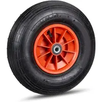 Dripio Schubkarwiel 4.00-6, luchtband, kunststof velg, 136 kg, zwart-rood