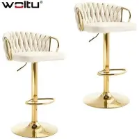 OEM Barstoelen set – Verstelbare barstoelen – Zachte zitting – Metalen frame – Hoogte 77-98 cm
