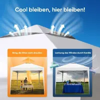 Merkloos Waterdichte partytent met UV-bescherming 50+, 3x3 meter, geschikt voor tuin en camping