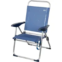 Merkloos Strandstoel, inklapbaar, verstelbare rugleuning (4 standen), aluminium, textiel, 65x60x38/96 cm, geschikt voor de tuin