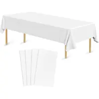 Merkloos Wegwerp tafelkleed, kunststof, 4 stuks, 137 x 274 cm, rechthoekig, voor feesten