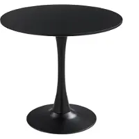 Dripio Eettafel van rundervleeshout met een tulpenvoet, MDF, 60 cm, zwart, geschikt voor 4 personen