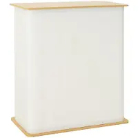 Syfax Beursbalie Lichtbruin en wit 80 x 40 x 93 cm Bewerkt hout en PP