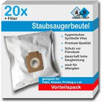 Dripio Stofzuigerzakken, 20 stuks, van synthetisch materiaal, geschikt voor Hoover Freespace Evo