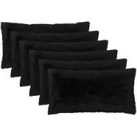 vidaXL Kussensloop 6 st HEERLEN Zwart 40 x 70 cm PV Fleece