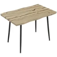 HOMCOM Eettafel-MDF, Staal-110L x 70B x 75H cm-Eikenhout