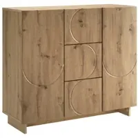 vidaXL Dressoir Artisanaal eiken 85,5 x 31 x 75 cm Bewerkt hout