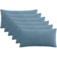 vidaXL Kussensloop 6 st ALMELO Blauw 40 x 80 cm corduroy