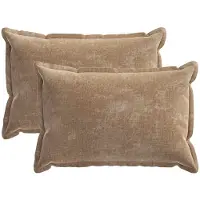 vidaXL Kussensloop 2 st HOUTEN Bruin 50 x 70 cm Chenille Stof