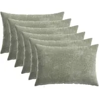 vidaXL Kussensloop 6 st HEERLEN Groen 30 x 50 cm Chenille Stof