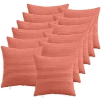 vidaXL Kussensloop 12 st HEERLEN Rood Oranje 50 x 50 cm corduroy