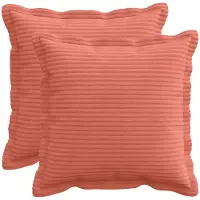 vidaXL Kussensloop 2 st HOUTEN Rood Oranje 45 x 45 cm corduroy