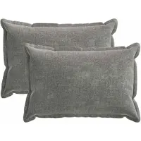 vidaXL Kussensloop 2 st HOUTEN Donkergrijs 50 x 70 cm Chenille Stof